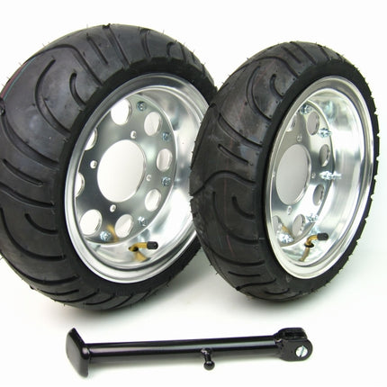 モンキーアルミホイール8インチF2.75J&R3.50Jスタンド