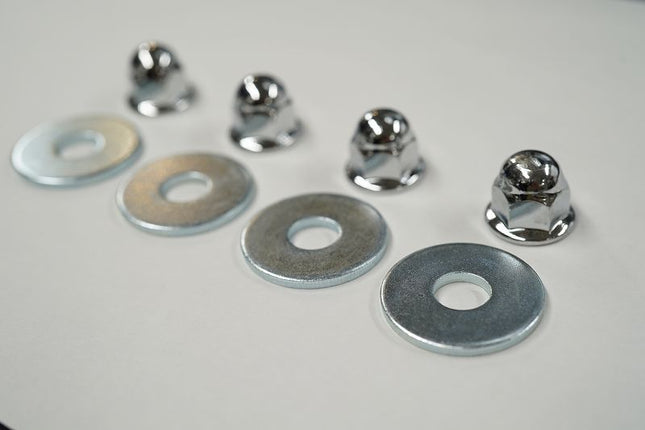 リアショックナット&ワッシャークロームメッキ1台分