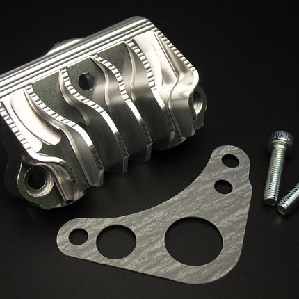 オイルクーラー取り出しRカバーアルミ製ビレッド12V