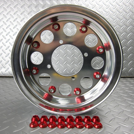 ホイール用ドレスアップピアスレッド8ヶセット(1輪分)