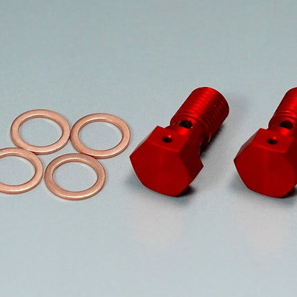 高精度バンジョーボルトM10レッド2ヶ入り