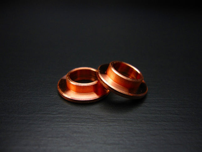 M8バンジョーボルト用段付き特殊銅ワッシャー4ヶ入り