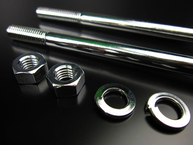 スチール製フレーム用エンジンボルトセットクロームメッキ用
