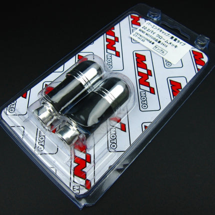 ミニモト汎用バーエンドキャップ防振タイプクローム