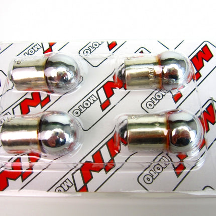 12V10Wウインカークロームオレンジ球(タイプG18)4個