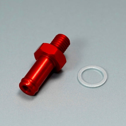 ストレートニップルM8×φ8ホース用 レッド