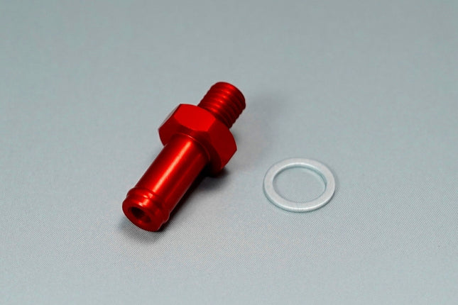 ストレートニップルM8×φ8ホース用 レッド