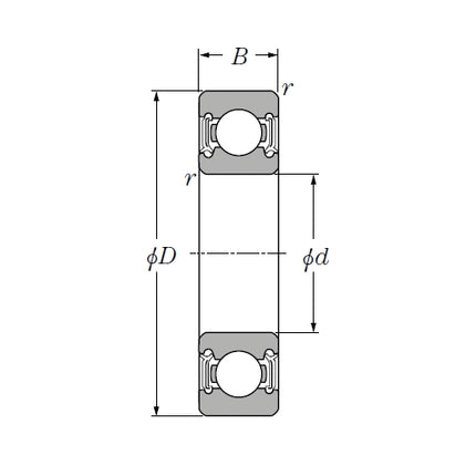 ダックスシャリィ前後ハブ共通NTN製ベアリング2ヶ入り