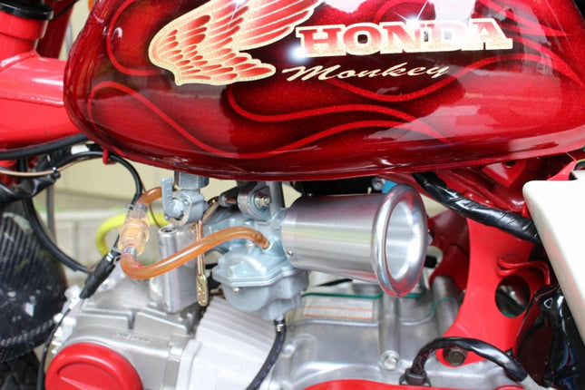 KEIHIN PC20キャブレター用ネット付きロングファンネル銀