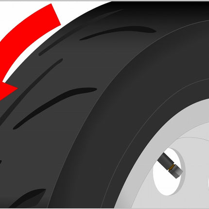 モンキーキャストホイール/タイヤ組み込み 左幅広+I型バルブ