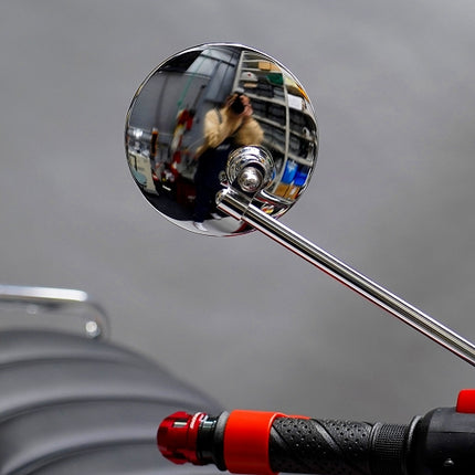 モンキー125/汎用タイプ レトロミラー スチール製メッキ