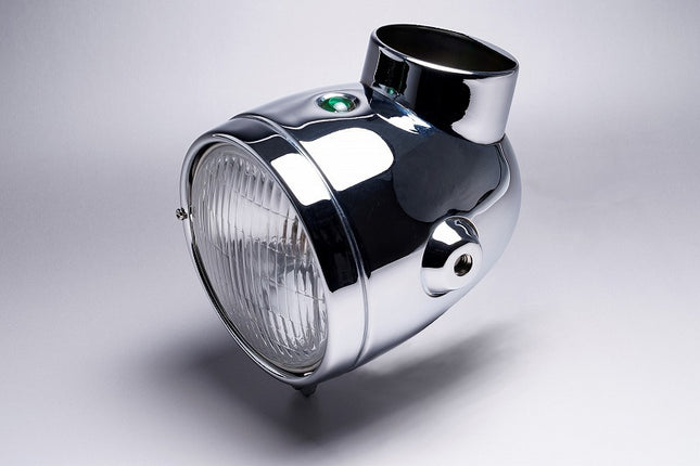 4Lモンキーヘッドライト12V電球付きクロームメッキ