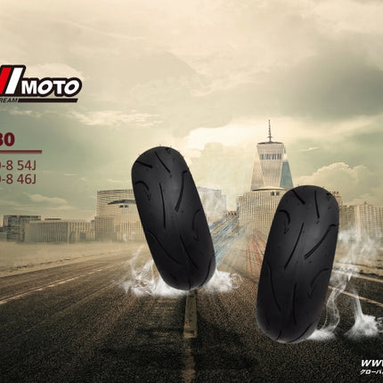 モンキーS80レーシングタイヤ110/80-8