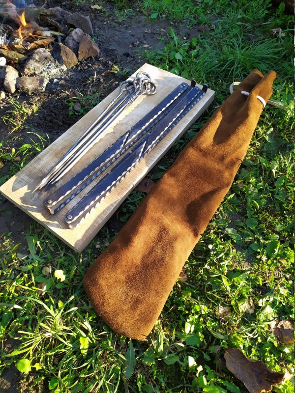 鍛造 ハンドメイド 串用焼き台セット&串6本 チェコ製