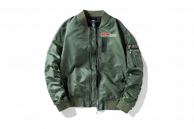 MINIMOTOロゴ入りMA-1タイプ ジャケット グリーンL