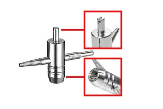 タイヤバルブ修正ツール コア取出取付機能付