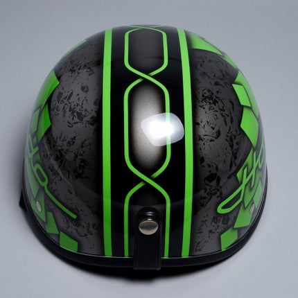 4miniダックテールヘルメットスクエア ガンメタ×グリーン