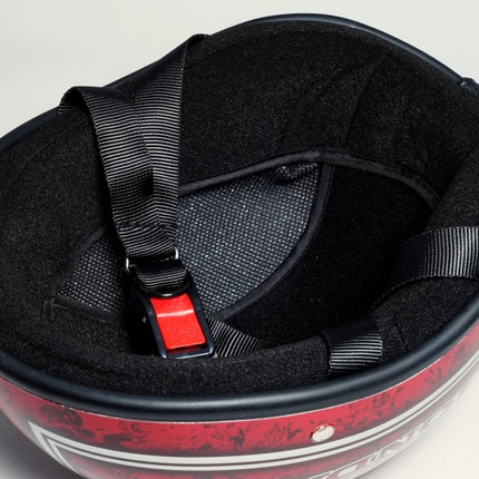 4miniダックテールヘルメットスクエア 神風 ラップ×レッド