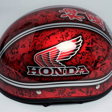 4miniダックテールヘルメットスクエア 神風 ラップ×レッド