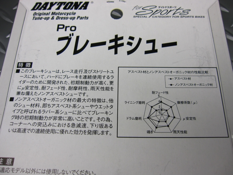 モンキーダックスエイプ用デイトナプロブレーキシューNO1858 [1858] - 2,342円 : モンキー/ゴリラ/ダックス部品のオンラインショップ  MINIMOTO